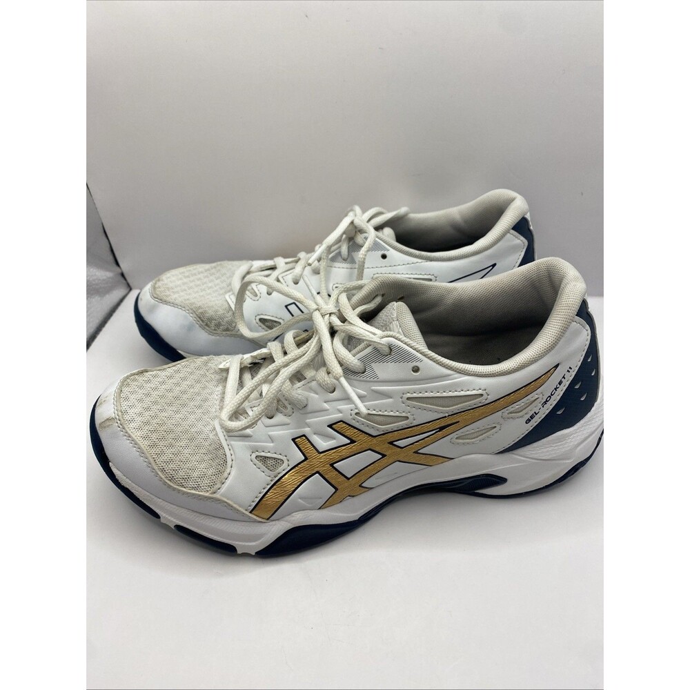 ASICS Men's Size 8 Shoes GEL-Rocket 11 Volleyball White/bronze